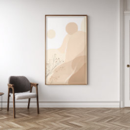 Bloemige Japandi Zen Muurkunst | Saliegroene Print Foto Afdruk