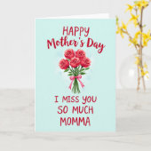 Bloemige kaart 'Ik mis je, mama' (Gele Bloem)