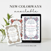 Bloemige kaart shower verjaardagsuitnodiging