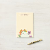 Bloemige kat plaknotities Schattig Kawaii Bloem Post-it® Notes (Op bureau)