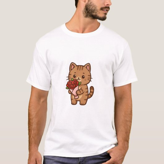 Bloemige Katachtige Liefde Box T-shirt (Voorkant)