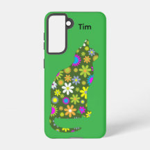 Bloemige Katten Samsung Galaxy Hoesje