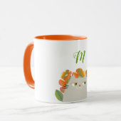 Bloemige Kattenmok Monogram Sinaasappel Groen Scha Mok (Voorkant links)