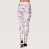Bloemige Kersenbloesem Roze Leggings (Achterkant)