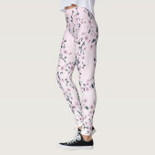 Bloemige Kersenbloesem Roze Leggings (Links)