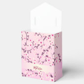 Bloemige Kersenbloesem Roze Monogram Bedankdoosjes (Geopend)