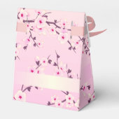Bloemige Kersenbloesem Roze Monogram Bedankdoosjes (Achterkant)