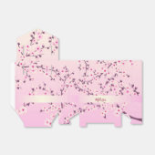 Bloemige Kersenbloesem Roze Monogram Bedankdoosjes (Uitgevouwen)