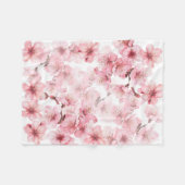 Bloemige Kersenbloesem Roze Wit Fleece Deken (Voorkant (Horizontaal))