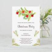 Bloemige kerst uitnodigingen (Staand voorkant)