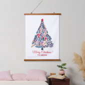  bloemige kerstboom hangend wandkleed (Slaapkamer)