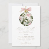 Bloemige Kerstversiering Merry & Bright Kerstfeest Kaart (Voorkant)