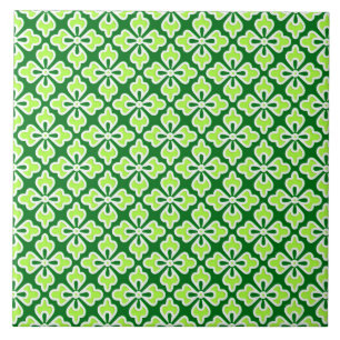 Bloemige kimono print, limoen en dennen groen tegeltje