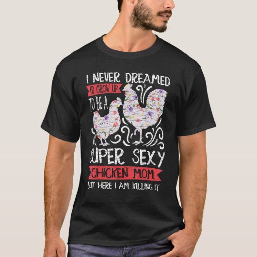 Bloemige Kip Moeder Bloem T-shirt (Voorkant)