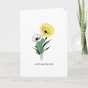 Bloemige Klaproos Sereniteit Wenskaart   Eid e.d. Kaart
