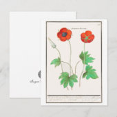 Bloemige klaprozen vintage bloemenboeket notitiekaartje (Voorkant / Achterkant)