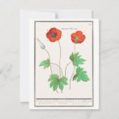 Bloemige Klaprozen Vintage Wenskaart Notitiekaartje (Voorkant)