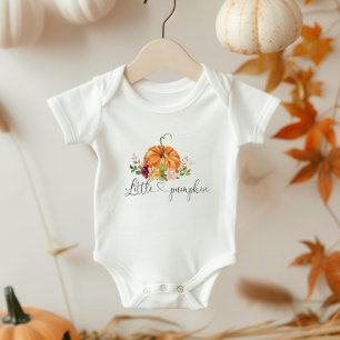Bloemige kleine pompoen baby body romper