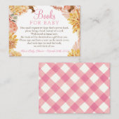 Bloemige Kleine POMPOEN Baby Shower Boeken voor Ba Notitiekaartje (Voorkant / Achterkant)