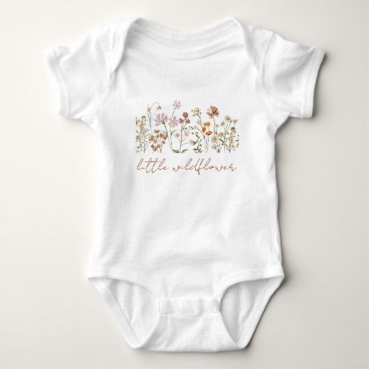 Bloemige Kleine Wilde Bloem Baby Romper (Voorkant)