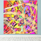 Bloemige Klimplant Canvas Afdruk (Insitu (Houten vloer))