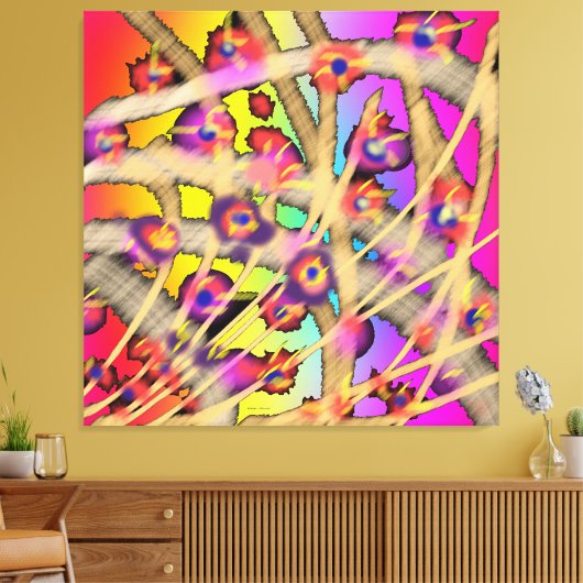 Bloemige Klimplant Canvas Afdruk (Insitu (Woonkamer))