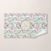 Bloemige KOALA BEER Monogram Meisjes Slaapkamer Ba Bad Handdoek (Handdoek)