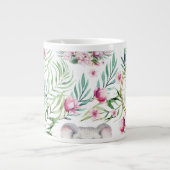 Bloemige KOALA BEER Monogram Meisjes Slaapkamer Ba Grote Koffiekop (Voorkant)