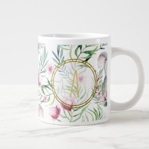 Bloemige KOALA BEER Monogram Meisjes Slaapkamer Ba Grote Koffiekop