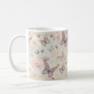 “Bloemige koffiemok – Elegant bloemendesign