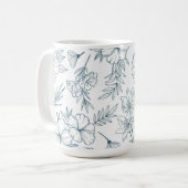 Bloemige koffiemok van 15oz (Voorkant links)