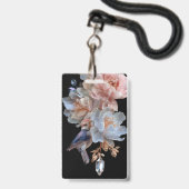 Bloemige Kolibrie Badge (Voorzijde met lanyard)