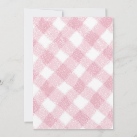 Bloemige Konijn Baby Shower Uitnodiging Preppy  (Achterkant)