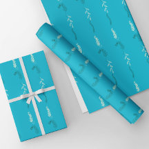 Bloemige krabbels op turquoise