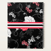 Bloemige Krullen Zwarte Roze Planner (Achterkant)