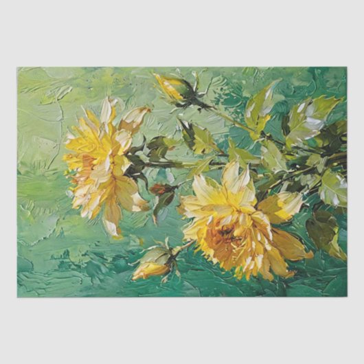 Bloemige Kunst Olieprint Decoupage Tissuepapier (Voorkant)