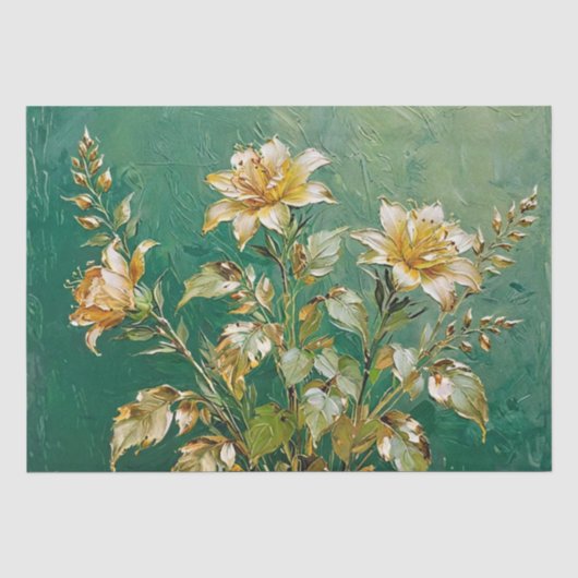 Bloemige Kunst Olieprint Decoupage Tissuepapier (Voorkant)