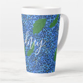 Bloemige Kunst Persoonlijke Naam Latte Mok (Rechterhoek)