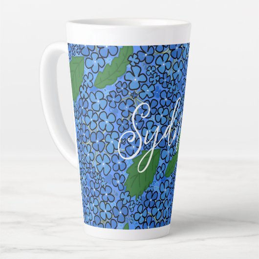 Bloemige Kunst Persoonlijke Naam Latte Mok (Linkerhoek)