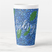 Bloemige Kunst Persoonlijke Naam Latte Mok (Voorkant)