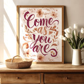Bloemige Kunstprint 'Come As You Are' Poster