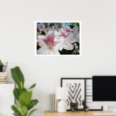 Bloemige kunstprints Witte Roze Azalea Bloemen Tui Poster (Thuiskantoor)