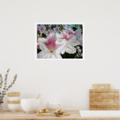 Bloemige kunstprints Witte Roze Azalea Bloemen Tui Poster (Keuken)