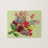 Bloemige Lathyrus Roze Rood Geel Grijs Boeket Legpuzzel (Horizontaal)