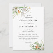 Bloemige Lelie Bruiloft Kaart (Voorkant)