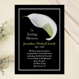 Bloemige Lelie Funeralie Herdenkingsdienst Uitnodi Kaart