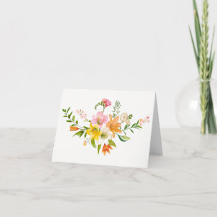 Bloemige leliebloemen - Roze, Oranje, Geel Hallo Kaart