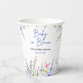 Bloemige lente-baby in bloei baby shower papieren bekers