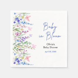 Bloemige lente baby in bloei baby shower servet