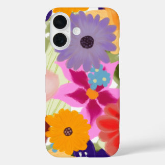 Bloemige lente/zomer seizoensgebonden telefoonhoes iPhone 16 hoesje
